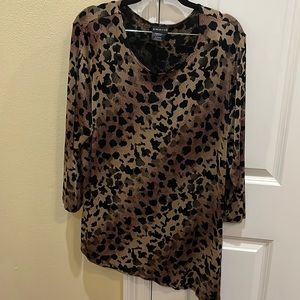 Animal print asymmetrical top